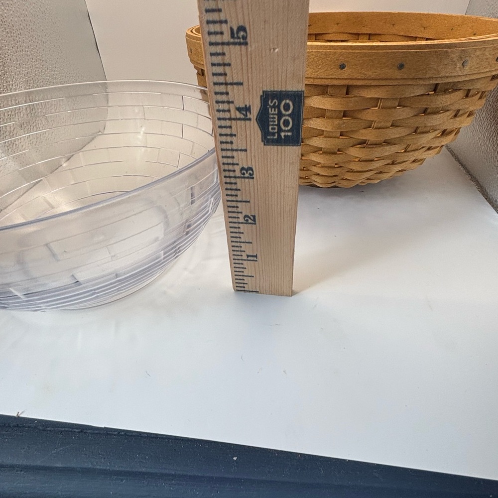 Longaberger Tan and White Woven Basket - Picture 14 of 15